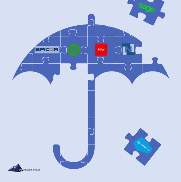 Logos of Vendors in puzzle piece umbrella