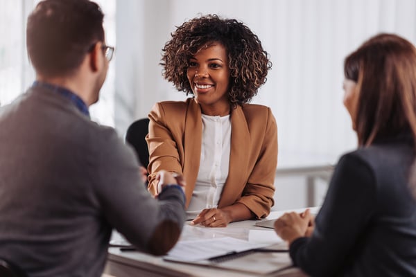 ERP Selection Consultant shaking hands with client